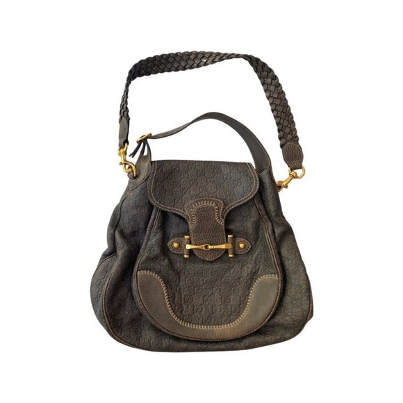 Gucci Guccisima Brown Logo Horsebit Bag - Picture 1 of 10
